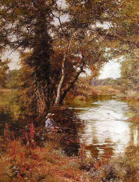 Fishing Oil Painting by Edward Wilkins Waite