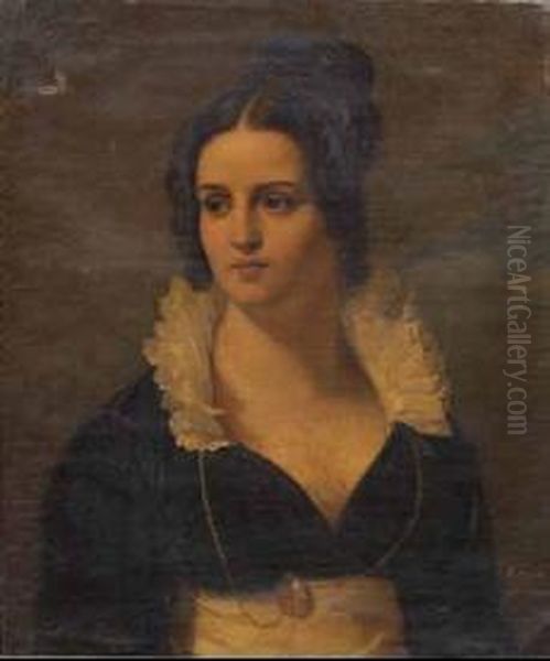 Ritratto Di Cristina Gozzini Oil Painting by Giuseppe Bezzuoli