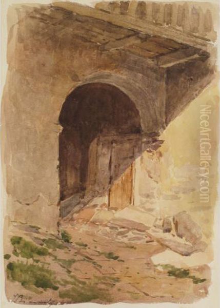 Ingresso Al Casolare Oil Painting by Luigi Bianchi