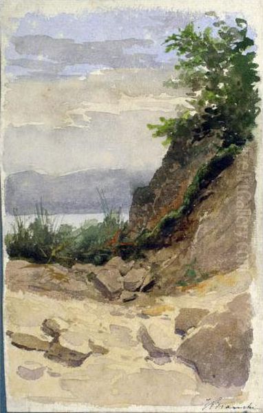 Scorcio Di Lago Oil Painting by Luigi Bianchi