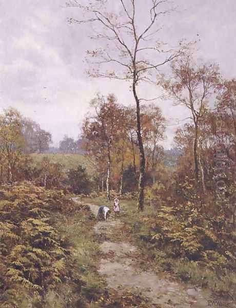 A Woodland Path in Autumn, 1918 Oil Painting by Edward Wilkins Waite