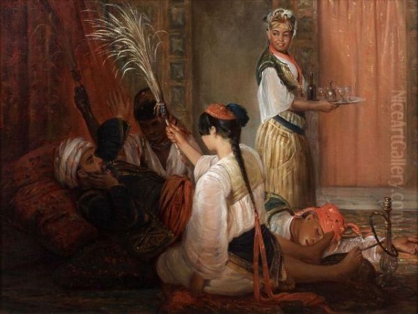 Au Serail (dans Le Harem) Oil Painting by Francois-Auguste Biard