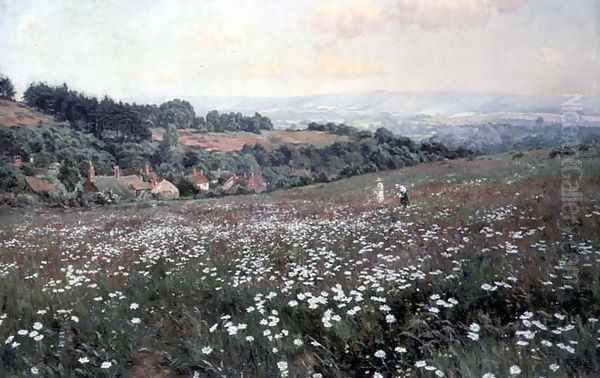 The Daisy Field, Fittleworth Oil Painting by Edward Wilkins Waite