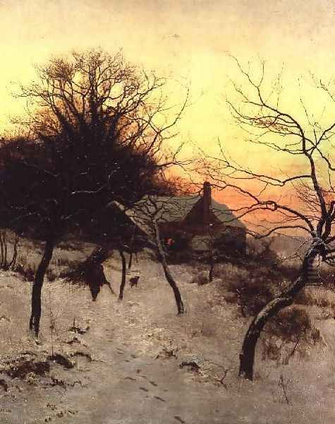 Mid-winter at Abinger Hammer, near Dorking, 1892 Oil Painting by Edward Wilkins Waite