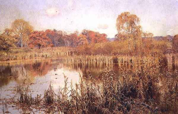 Autumn Glow, Paddington Pond, Abinger Hammer, 1894 Oil Painting by Edward Wilkins Waite