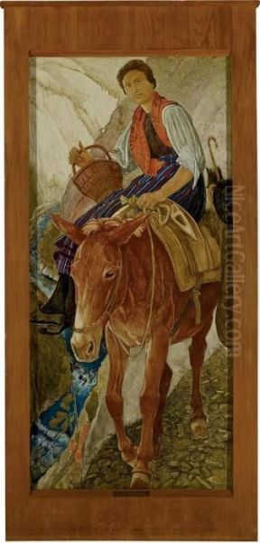 La Belle Rose (la Descente Des Mayens) Oil Painting by Ernest Bieler