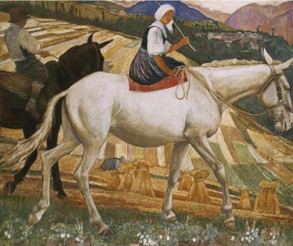 Paysanne A Dos De Mulet by Ernest Bieler