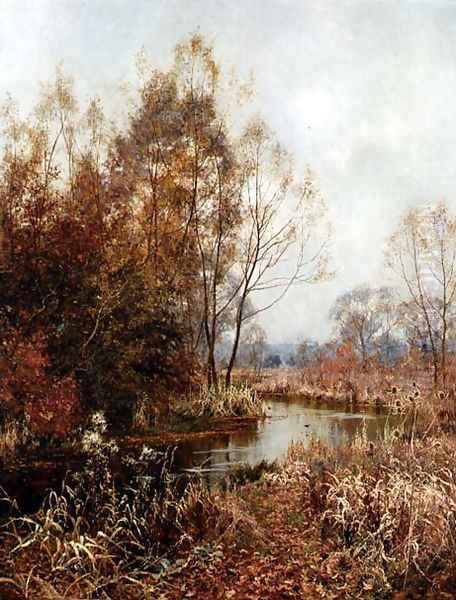 Autumn's Gold and Silver, 1902 Oil Painting by Edward Wilkins Waite