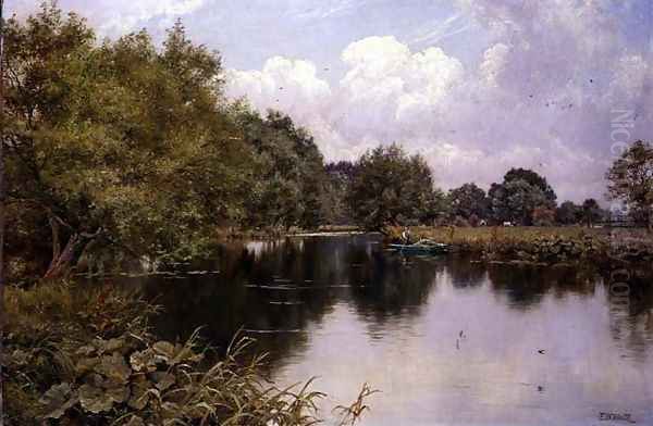 August on the Kennet, Speen, Berkshire, 1916 Oil Painting by Edward Wilkins Waite