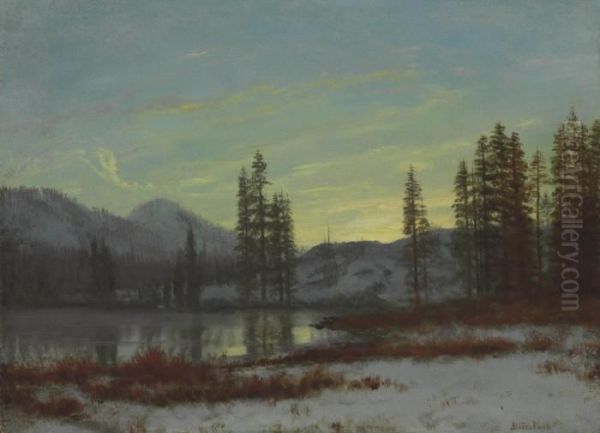 Snow In The Rockies Oil Painting by Albert Bierstadt