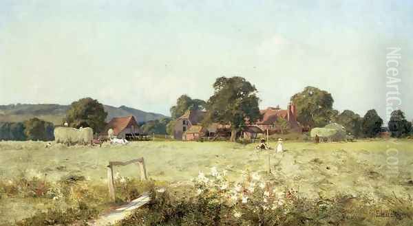 In the Long Summer Days, Brockham, Surrey Oil Painting by Edward Wilkins Waite