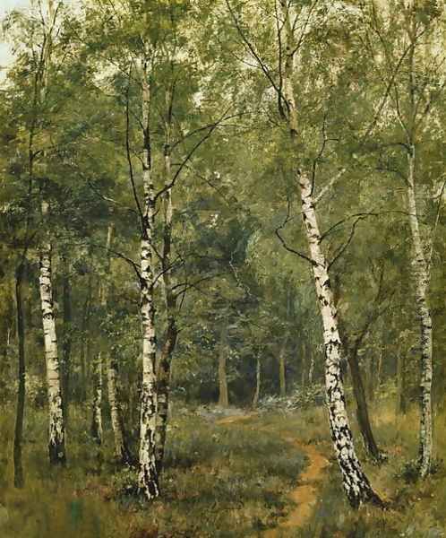 Silver Birches, Fittleworth Common, Sussex Oil Painting by Edward Wilkins Waite