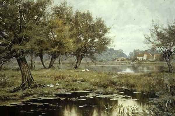 Old Willows, Abinger Hammer Oil Painting by Edward Wilkins Waite