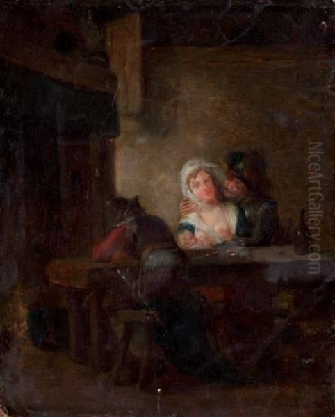 Scene De Taverne Oil Painting by Marc-Antoine Bilcoq