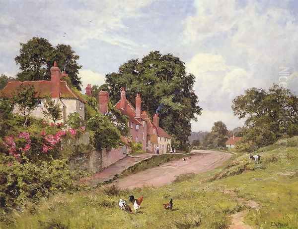 The Terrace at Fittleworth, Sussex, 1918 Oil Painting by Edward Wilkins Waite