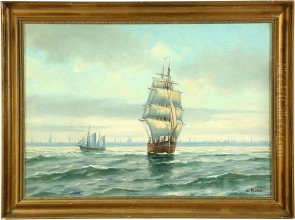 Sailing Ships Oil Painting by Sten Bille