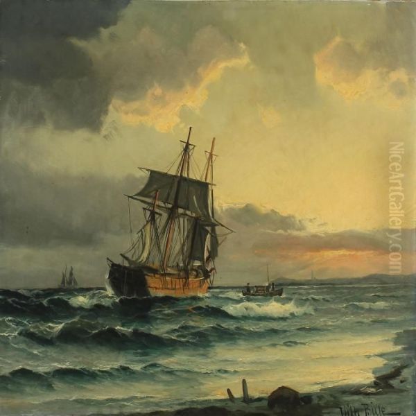 Marine Oil Painting by Vilhelm Bille