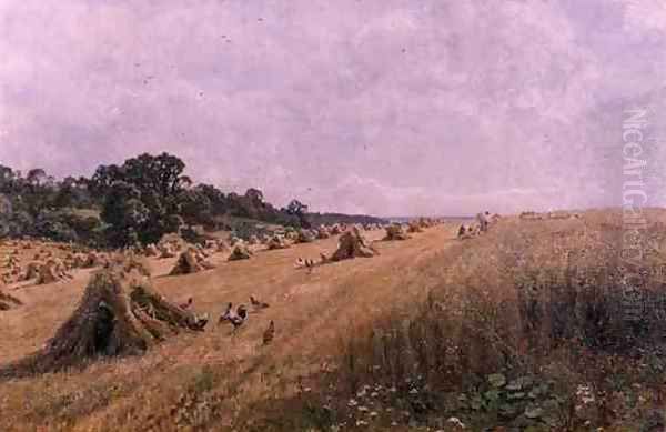 Cornfield Harvest Oil Painting by Edward Wilkins Waite