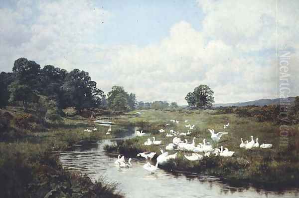 The Freedom of the Common, Wonhams Marsh, Surrey, 1905 Oil Painting by Edward Wilkins Waite