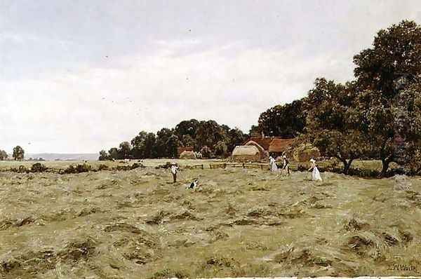 Haymaking near Fittleworth, Sussex Oil Painting by Edward Wilkins Waite