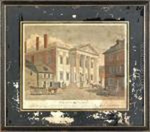 Girard's Bank, Philadelphia Oil Painting by William Russel Birch