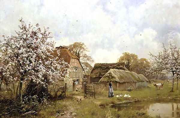 Near Brockham, Surrey, 1897 Oil Painting by Edward Wilkins Waite