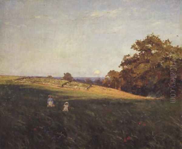 Evening Glow on a Sheepfold, 1896 Oil Painting by Edward Wilkins Waite