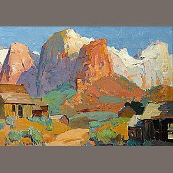 Utah Ranch Oil Painting by Franz Bischoff