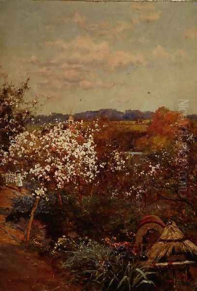 In the Schoolmasters Garden at Abinger Hammer, near Dorking in Surrey, 1909 Oil Painting by Edward Wilkins Waite