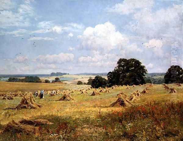 Lovely Peace with Plenty Crowned, near Abinger, Surrey, 1907 Oil Painting by Edward Wilkins Waite