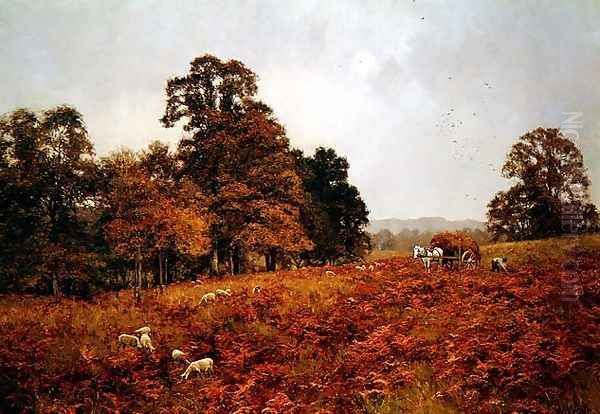 The Touch of Autumn (on Abinger Roughs, Surrey) Oil Painting by Edward Wilkins Waite