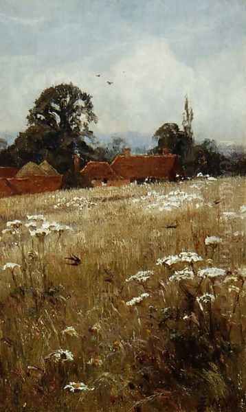 Summer Swallows, near Brockham, Surrey Oil Painting by Edward Wilkins Waite