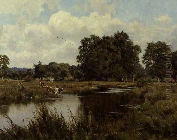 Rushy Meadows by the Kennet, Woolhampton, Berkshire, 1913 Oil Painting by Edward Wilkins Waite