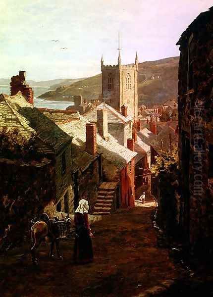 Old St. Ives Oil Painting by Edward Wilkins Waite