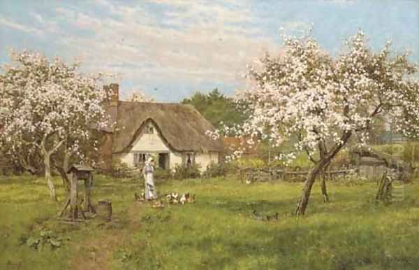 In the Orchard Oil Painting by Edward Wilkins Waite