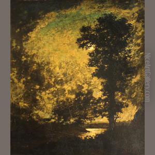 Moonlit Landscape Oil Painting by Ralph Albert Blakelock