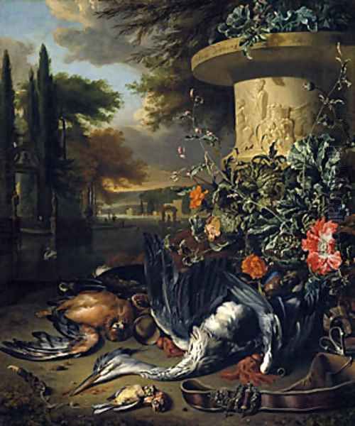 Falconers Bag 1695 Oil Painting by Jan Weenix