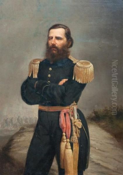 Coronel Cipriano Cames Oil Painting by Juan Manuel Blanes