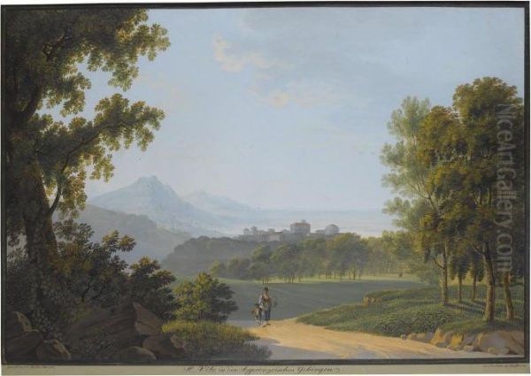 View Of St. Vito, Schaffhausen Oil Painting by Johann Heinrich Bleuler I