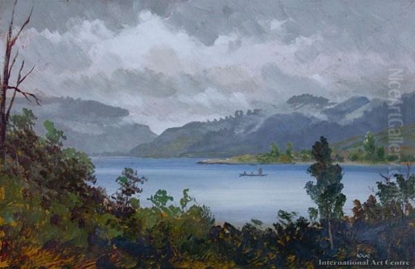 Lake Rotomahana Oil Painting by Charles Blomfield