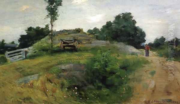 Connecticut Scene At Branchville Oil Painting by Julian Alden Weir