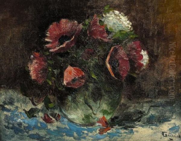 Stillleben Mit Klatschmohn Oil Painting by Carlo Bocklin