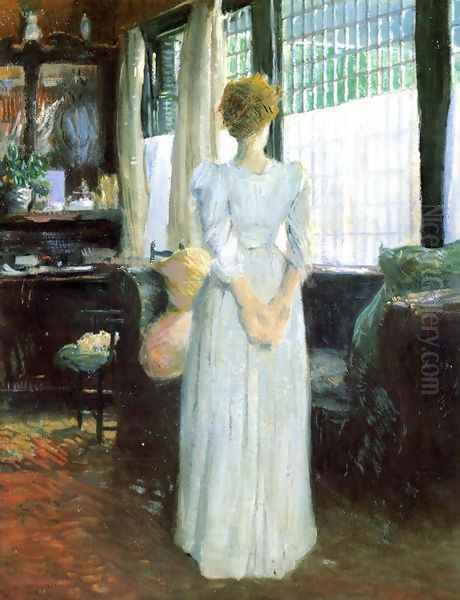 In The Livingroom Oil Painting by Julian Alden Weir