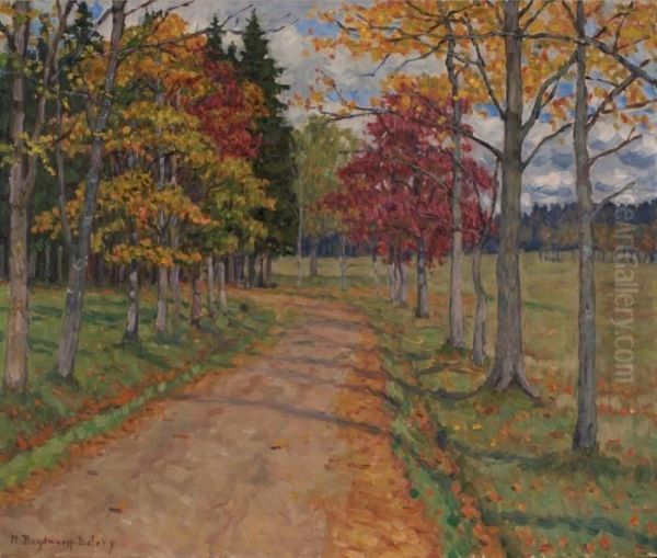 Country Lane Oil Painting by Nikolai Petrovich Bogdanov-Belsky