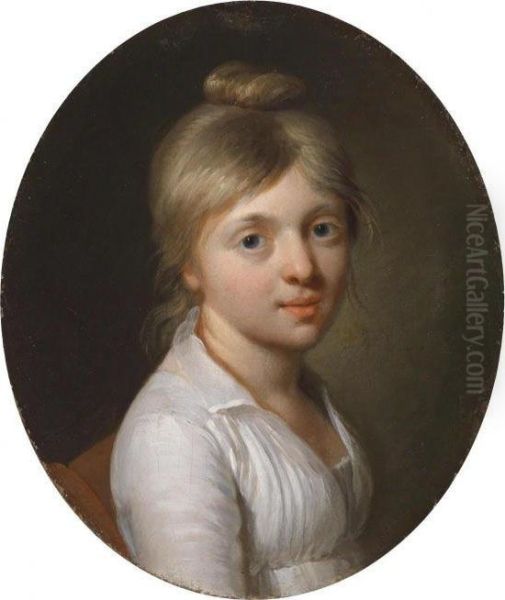 Portrait Of The Young Comtesse De Bernes De Longvilliers Oil Painting by Louis Leopold Boilly