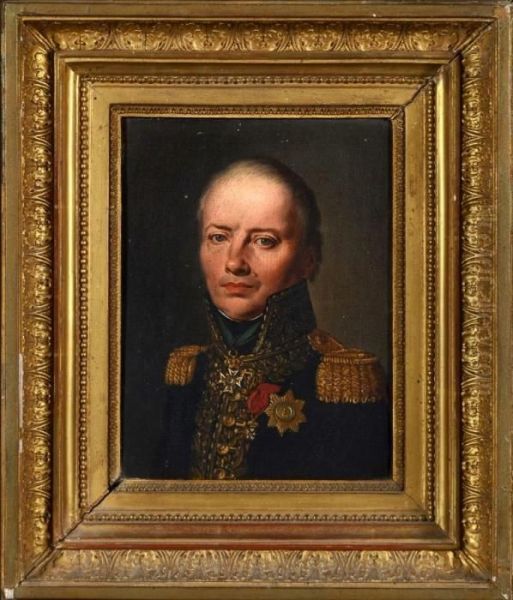 Portrait Du General Claude Ignace Francois Michaud Oil Painting by Louis Leopold Boilly