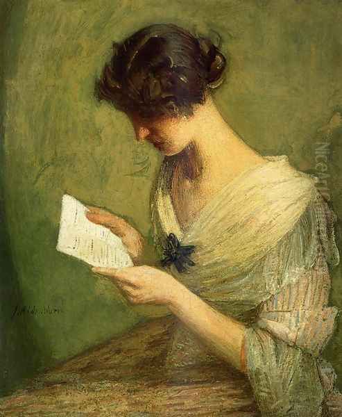 The Letter Oil Painting by Julian Alden Weir