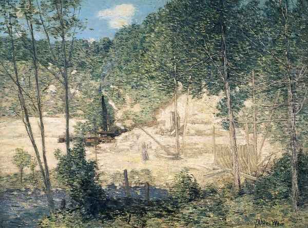 The Building Of The Dam Oil Painting by Julian Alden Weir