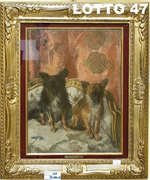 Salotto Con Cagnolini Oil Painting by Giovanni Boldini