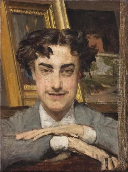 L'uomo Che Sorride (enrico Nencioni?) Oil Painting by Giovanni Boldini